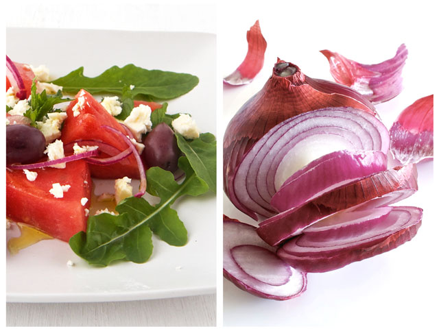 sliced-red-onion-and-watermelon-salad